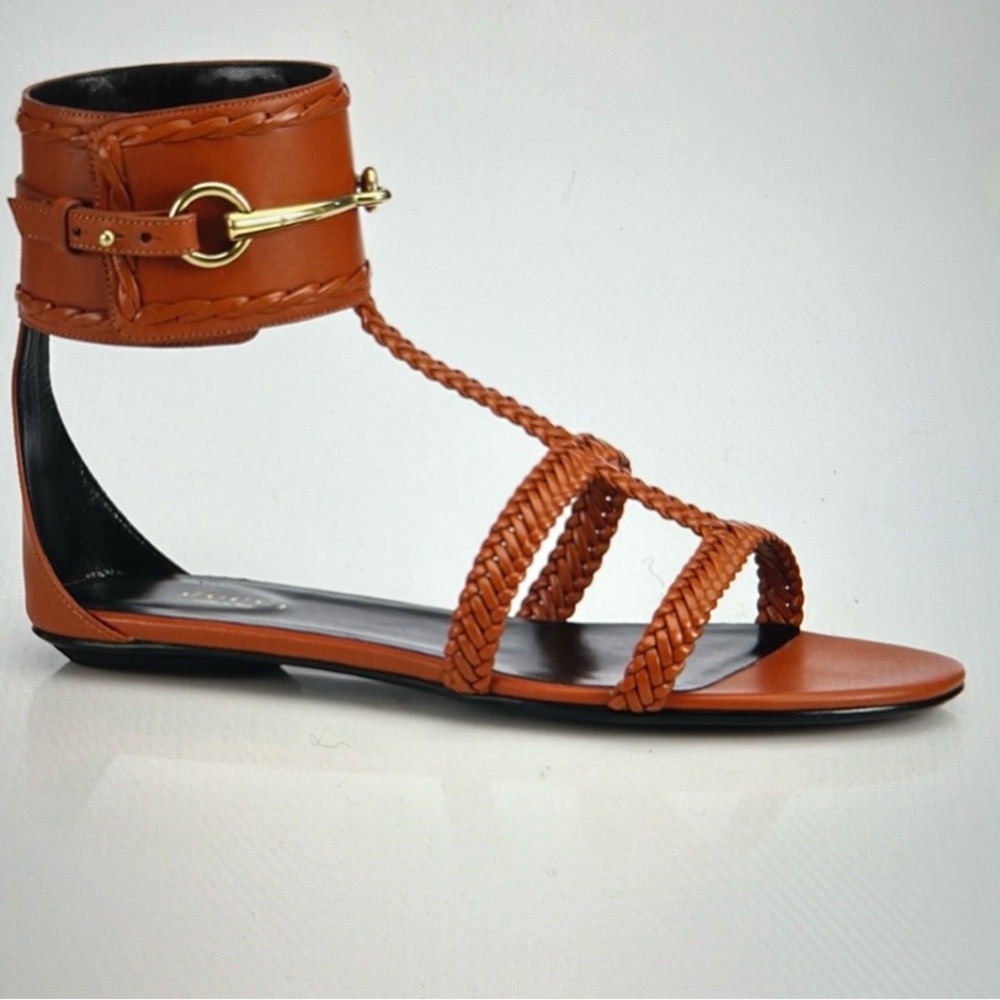 Gucci- Malaga Kid/ Lifford Flat Sandals- with original box and duster bag